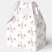 Pink Winter Après Bébé Ski Pattern Baby Shower  Bedankdoosjes (Achterkant)