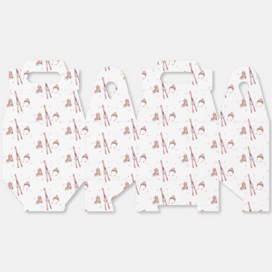 Pink Winter Après Bébé Ski Pattern Baby Shower  Bedankdoosjes (Ongevouwen)