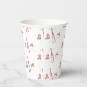 Pink Winter Après Bébé Ski Pattern Baby Shower  Papieren Bekers (Rechts)