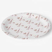 Pink Winter Après Bébé Ski Pattern Baby Shower Papieren Bordje (Gekanteld)