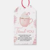 Pink Winter Baby Shower Favor Tag Cadeaulabel (Voorkant)