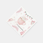 Pink Winter Baby Shower Napkin Servet (Hoek)