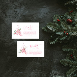 Pink Winter Ballerina Tutu Books For Baby Shower  Informatiekaartje