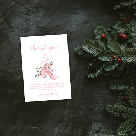 Pink Winter Ballerina Tutu Cold Baby Shower  Bedankkaart