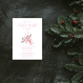 Pink Winter Ballerina Tutu Cold Baby Shower Kaart