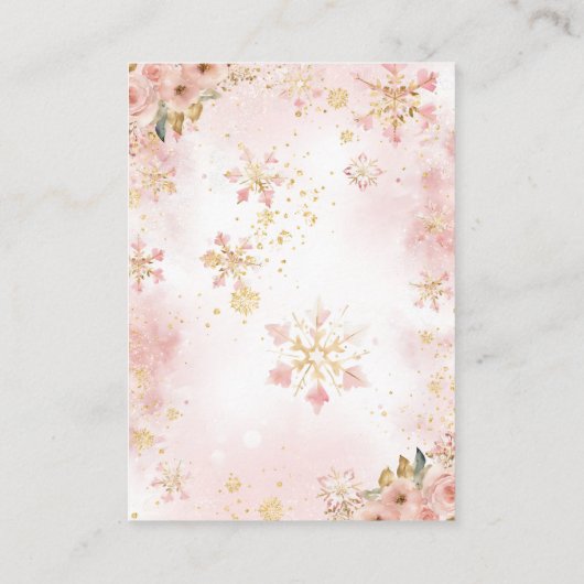 Pink Winter Beer is een meisje Baby shower boek Informatiekaartje (Achterkant)