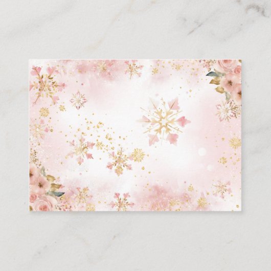 Pink Winter Beer is een meisje Baby shower boek Informatiekaartje (Achterkant)