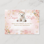 Pink Winter Beer is een meisje Baby shower boek Informatiekaartje (Voorkant)