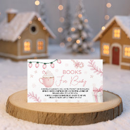 Pink Winter Books for Baby Card Informatiekaartje