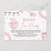 Pink Winter Books for Baby Card Informatiekaartje (Voorkant)