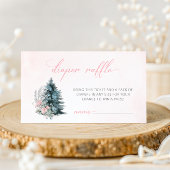 Pink Winter Christmas Baby Shower Diper raffle Informatiekaartje