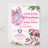 Pink Winter Christmas Cowgirl Holiday Party Kaart (Voorkant)