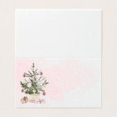 Pink Winter christmas tree Baby Shower place card Kaart (Buitenkant ongevouwen)