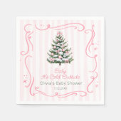 Pink Winter Christmas Tree Baby Shower Servet (Voorkant)