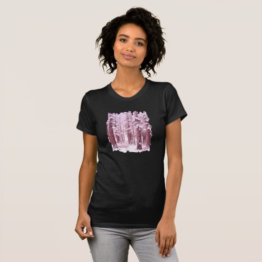 Pink Winter Forest  T-shirt (Voorkant volledig)