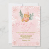 Pink Winter Girl Beer Baby Het is koud buiten Kaart (Voorkant)