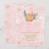 Pink Winter Girl Beer Baby Het is koud buiten Kaart (Voorkant / Achterkant)