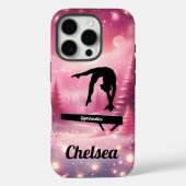 Pink Winter Gymnastics Balance Beam Custom Holiday Case-Mate iPhone Case (Achterkant)