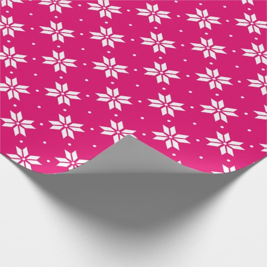 Pink Winter Kerstpatroon Cadeaupapier (Hoek)