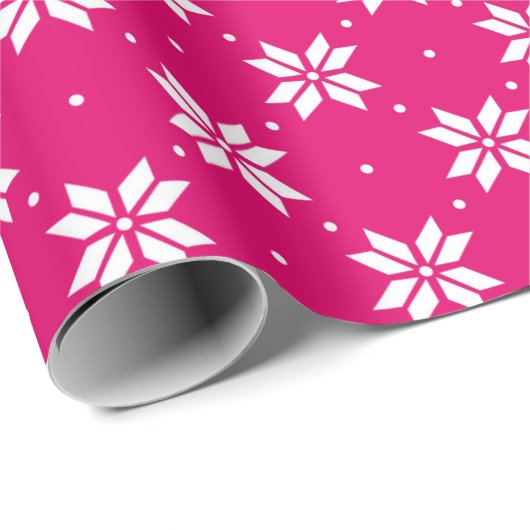 Pink Winter Kerstpatroon Cadeaupapier (Rol Hoek)