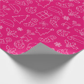Pink Winter Kerstpatroon Cadeaupapier (Hoek)