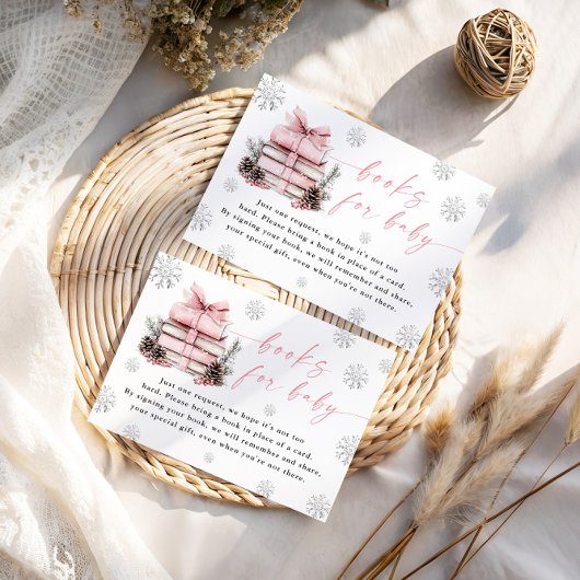 Pink Winter New Chapter Begins Books For Baby Card Informatiekaartje