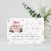Pink Winter New Chapter Begins Books For Baby Card Informatiekaartje (Staand voorkant)