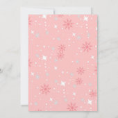 Pink Winter Onederland Silver Glitter 1st Birthday Kaart (Achterkant)