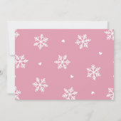 Pink Winter Penguin Baby shower uitnodiging (Achterkant)