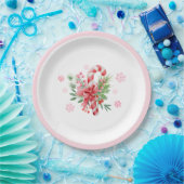 Pink Winter Snowflake Festive Candy Girl Papieren Bordje (Feest)