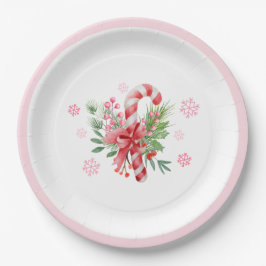 Pink Winter Snowflake Festive Candy Girl Papieren Bordje
