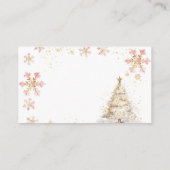 Pink Winter Tea Party Baby Shower Diaper Raffle Informatiekaartje (Achterkant)