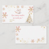 Pink Winter Tea Party Baby Shower How Many Candies Informatiekaartje (Voorkant / Achterkant)