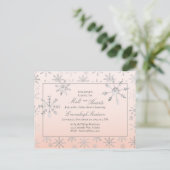 Pink Winter Wonderland Snowflake Baby shower Briefkaart (Staand voorkant)