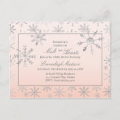 Pink Winter Wonderland Snowflake Baby shower Briefkaart (Voorkant)