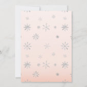 Pink Winter Wonderland Snowflake Baby shower Kaart (Achterkant)