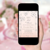 Pink Winter Wonderland Snowflake Baby shower Kaart