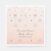 Pink Winter Wonderland Snowflake Baby shower Servet (Voorkant)