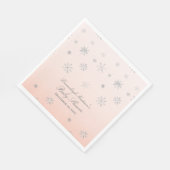 Pink Winter Wonderland Snowflake Baby shower Servet (Hoek)