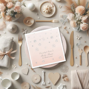 Pink Winter Wonderland Snowflake Baby shower Servet