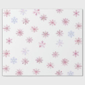 Pink Winter Wonderland Snowflake First Birthday  Cadeaupapier (Vlak)