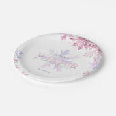 Pink Winter Wonderland Snowflake First Birthday  Papieren Bordje (Gekanteld)