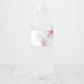 Pink Winter Wonderland Snowflake First Birthday Waterfles Etiket (Achterkant)