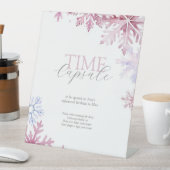 Pink Winter Wonderland Time Capsule Sign Reclamebord Met Voetstuk (Insitu)