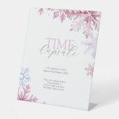Pink Winter Wonderland Time Capsule Sign Reclamebord Met Voetstuk (Voorkant)