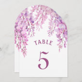 Pink Wisteria Arch Table Number Kaart (Voorkant / Achterkant)