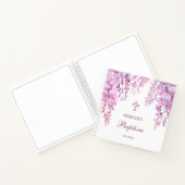 Pink Wisteria Baptism Guest Book Notitieboek (Binnen)