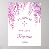 Pink Wisteria Baptism Welcome Poster (Voorkant)