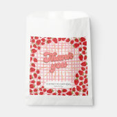 PInk Wit Dank u Rode Aardbei Party Bloemen Bedankzakje (Voorkant)