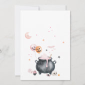 Pink Witch Ghost Little Boo Baby shower Kaart (Achterkant)